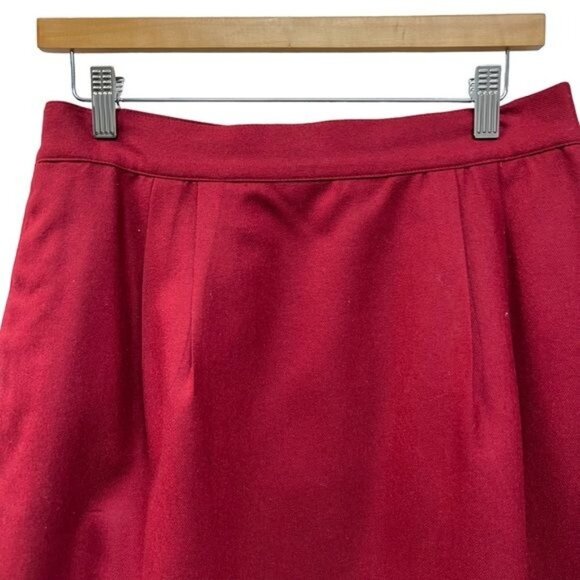 Amanda Smith Vintage 80's Red Wool Pencil Skirt - Picture 2 of 6